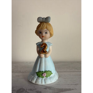 Enesco Growing Up Birthday Girls Porcelain Figurine – Age 2 Girl – 1981 VTG